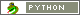 A web badge with a picture of a python on the left and text on the righ saying 'Python'